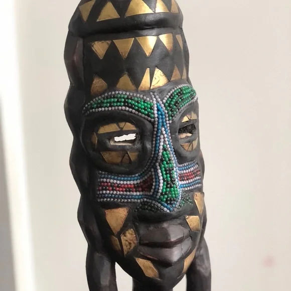 (2) Beautifully Adorned Vintage West African Fulani Peul Fulbe Tribe Sculptures